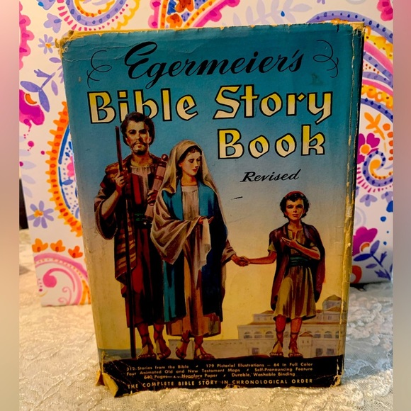 Egermeier's Bible Story Book (revised) Vintage 1955 Revised Edition w/ Dustcover - Picture 1 of 14